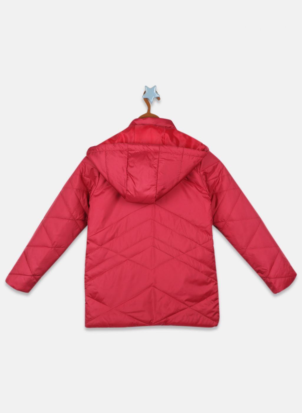 Girls Red Solid Jacket