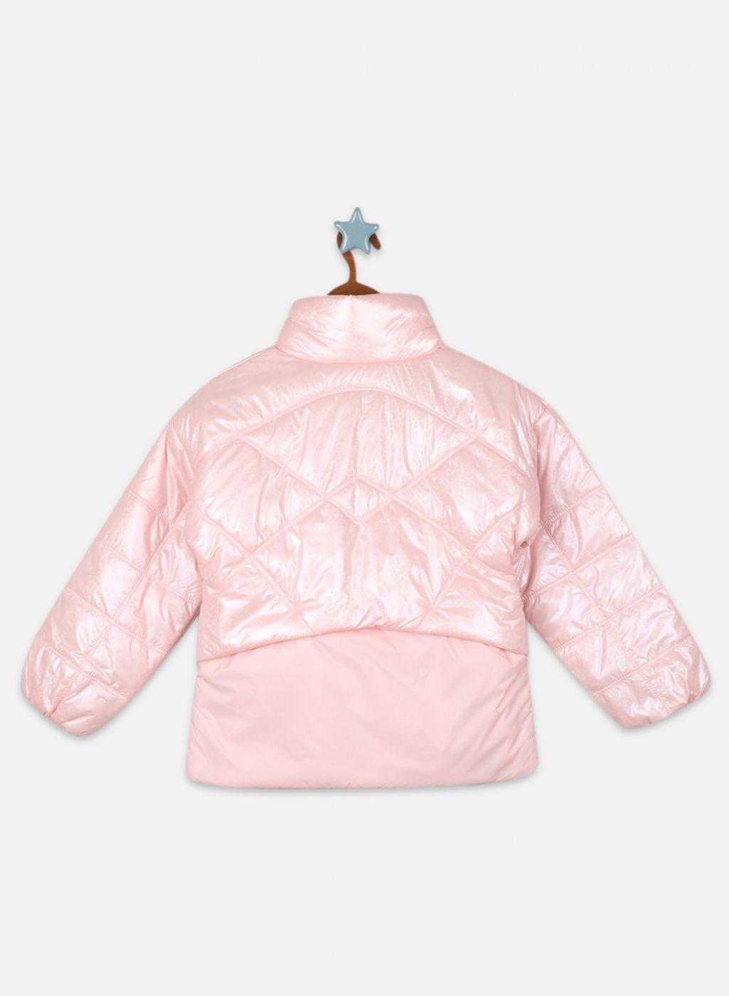Girls Pink Printed Jacket