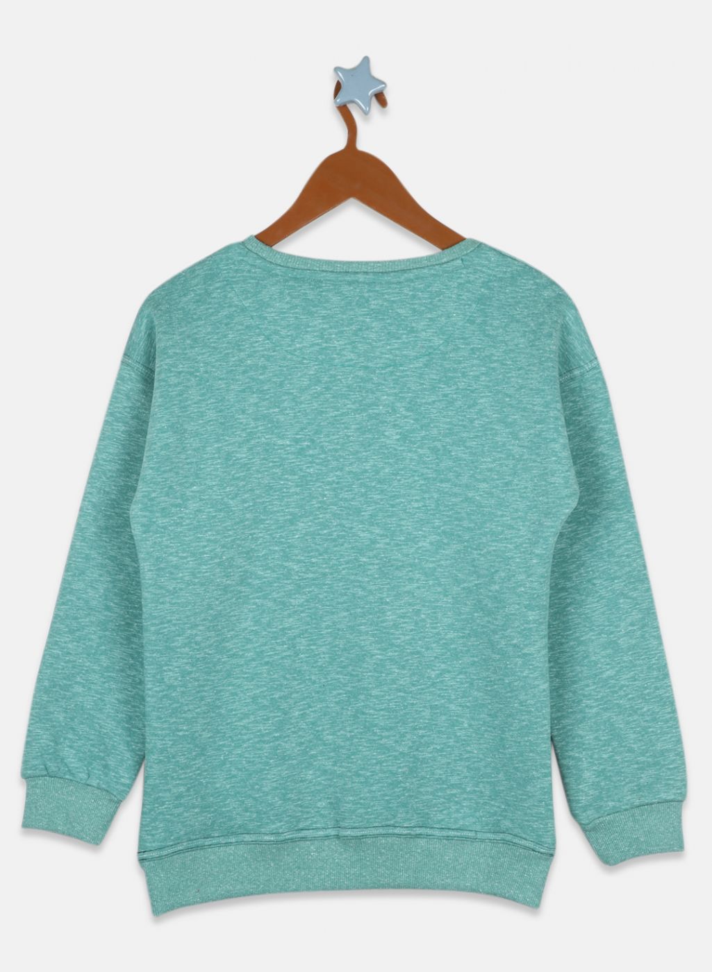Girls Green Printed Sweatshirt