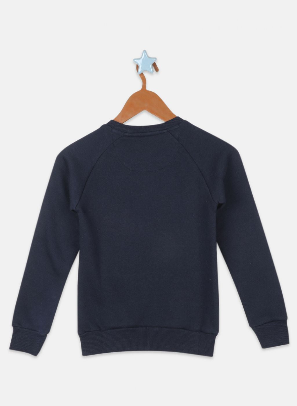 Girls NAvy Blue Printed Sweatshirt