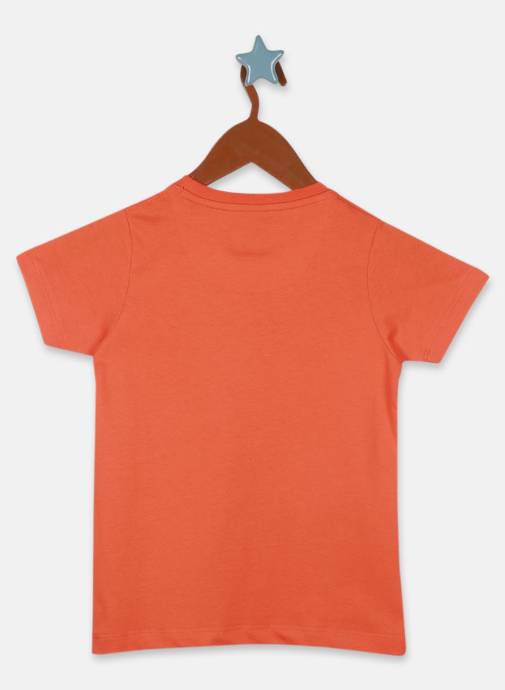 Boys Orange Printed T-Shirt