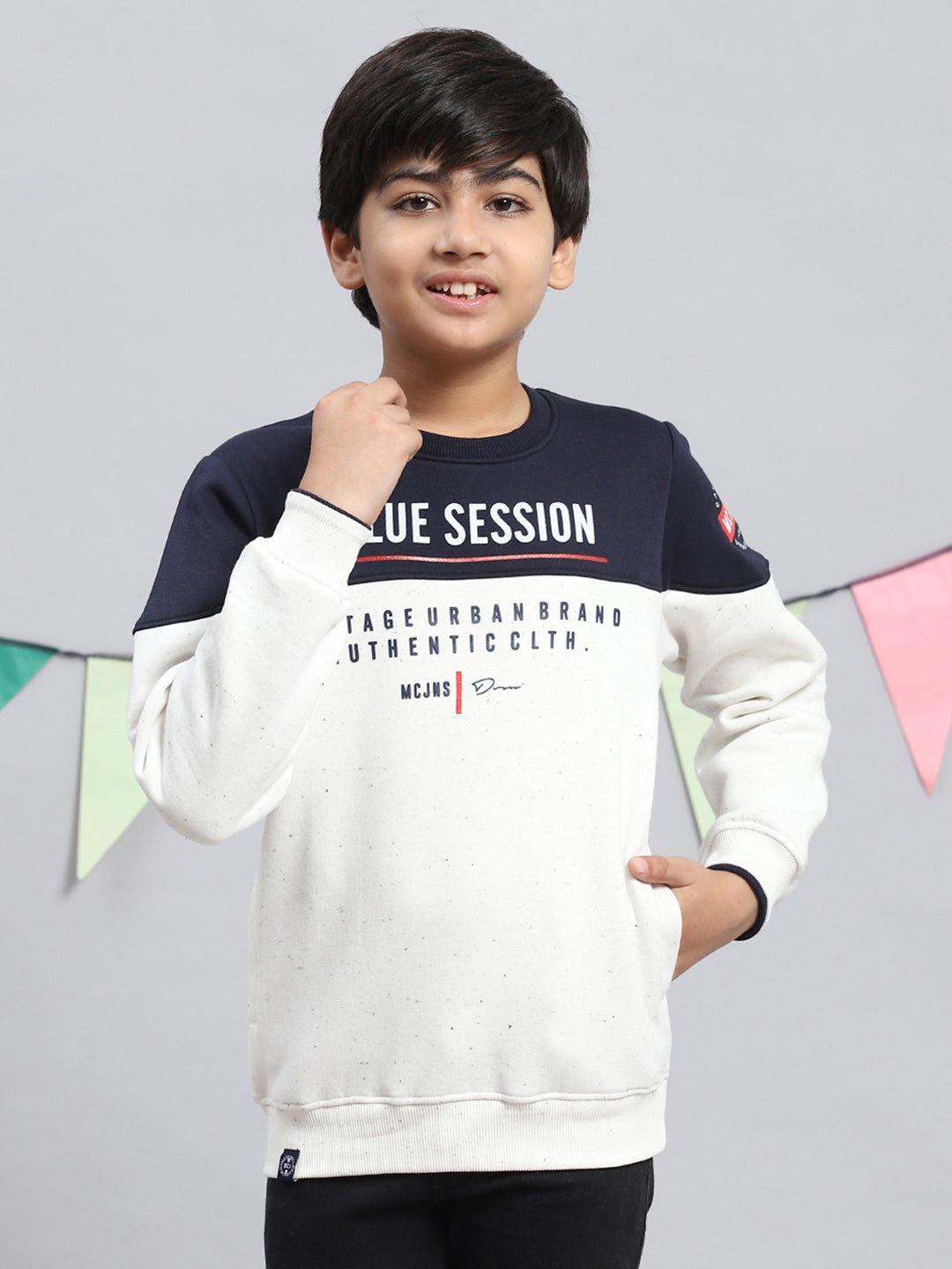 Boys Off White Printed Sweatshirt