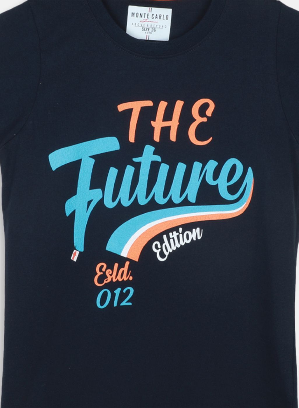 Boys Navy Blue Printed T-Shirt