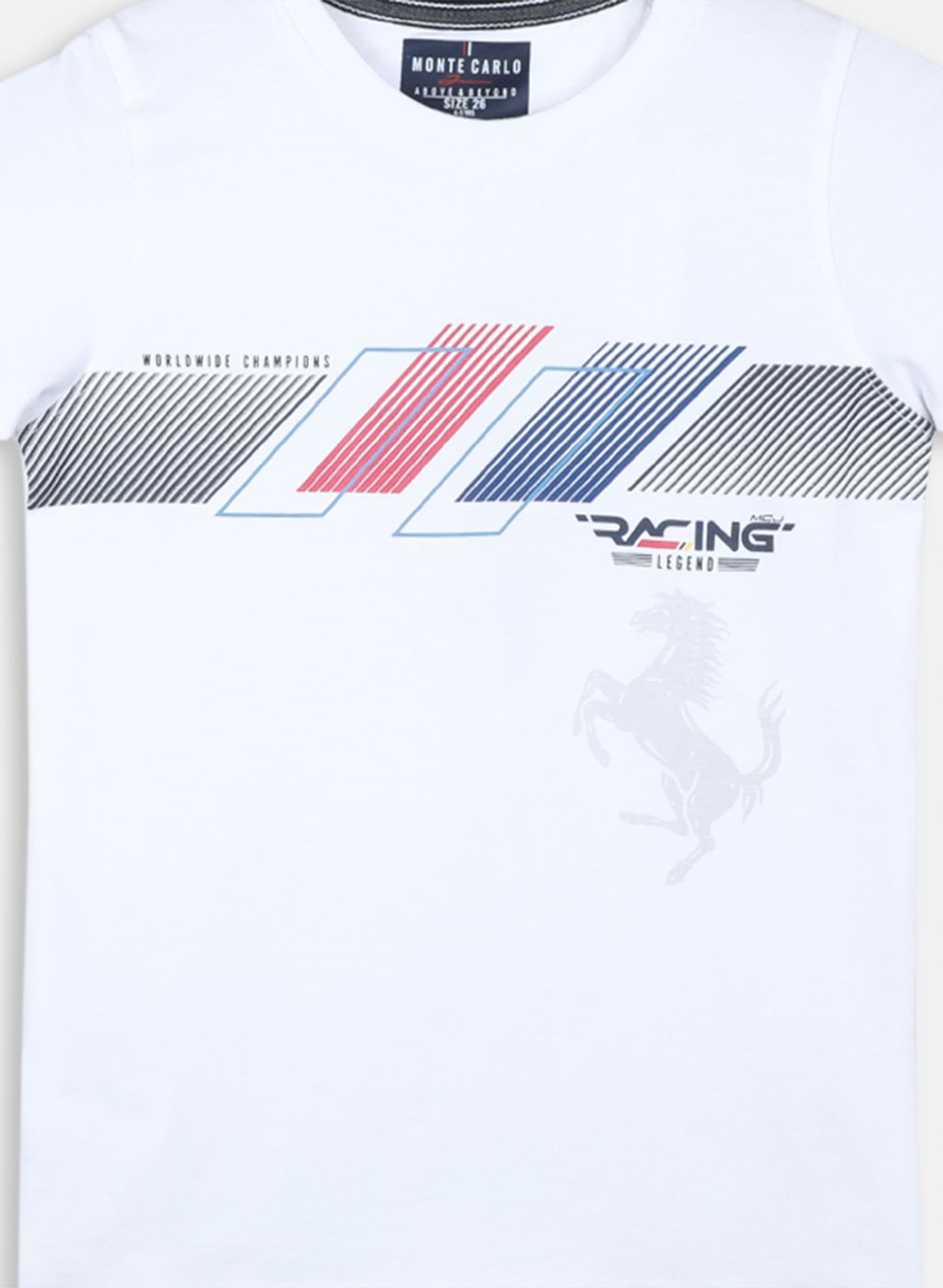 Boys White Printed T-Shirt