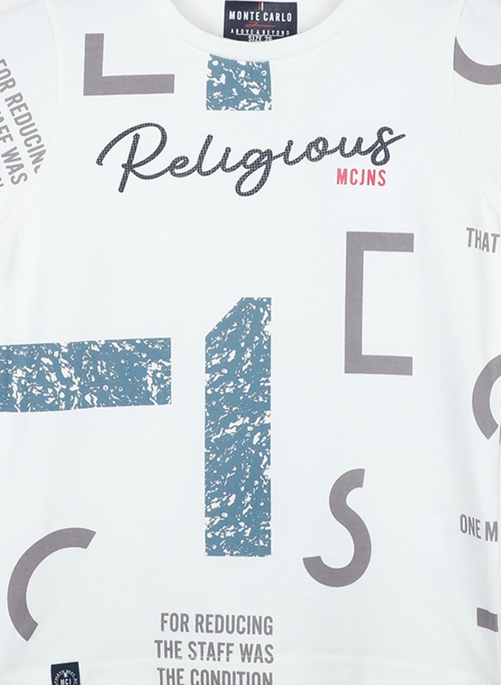 Boys Off White Printed T-Shirt