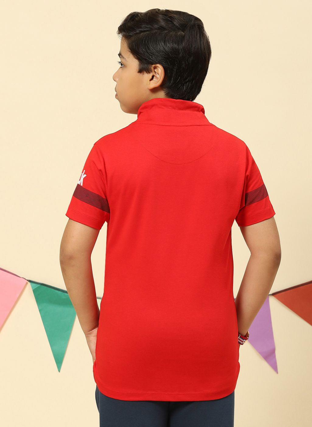 Boys Red Printed T-Shirt