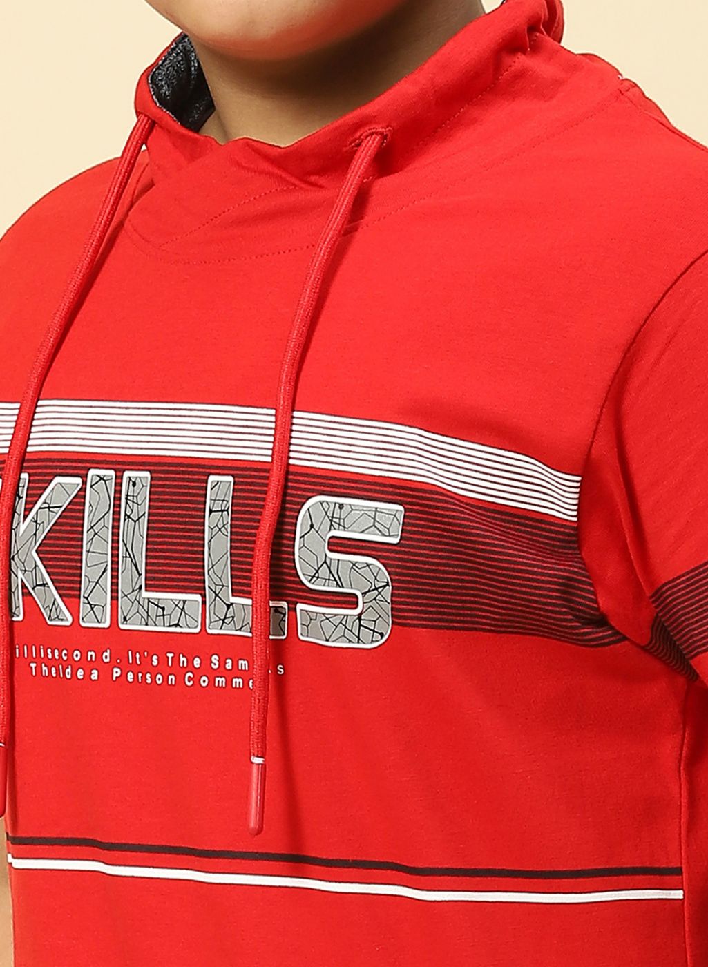 Boys Red Printed T-Shirt