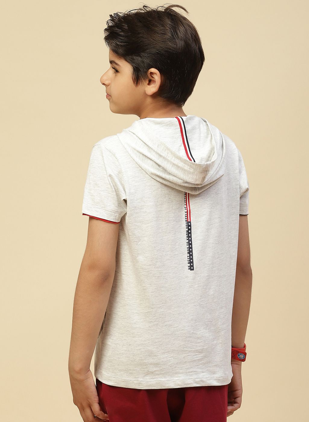 Boys Grey Printed T-Shirt