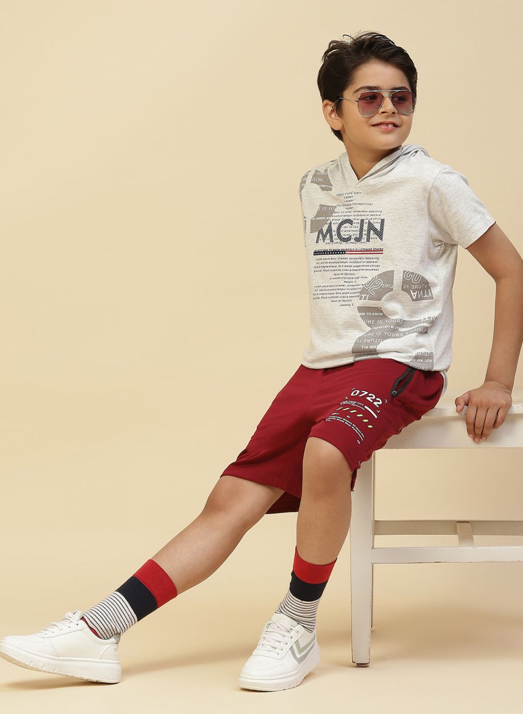 Boys Grey Printed T-Shirt