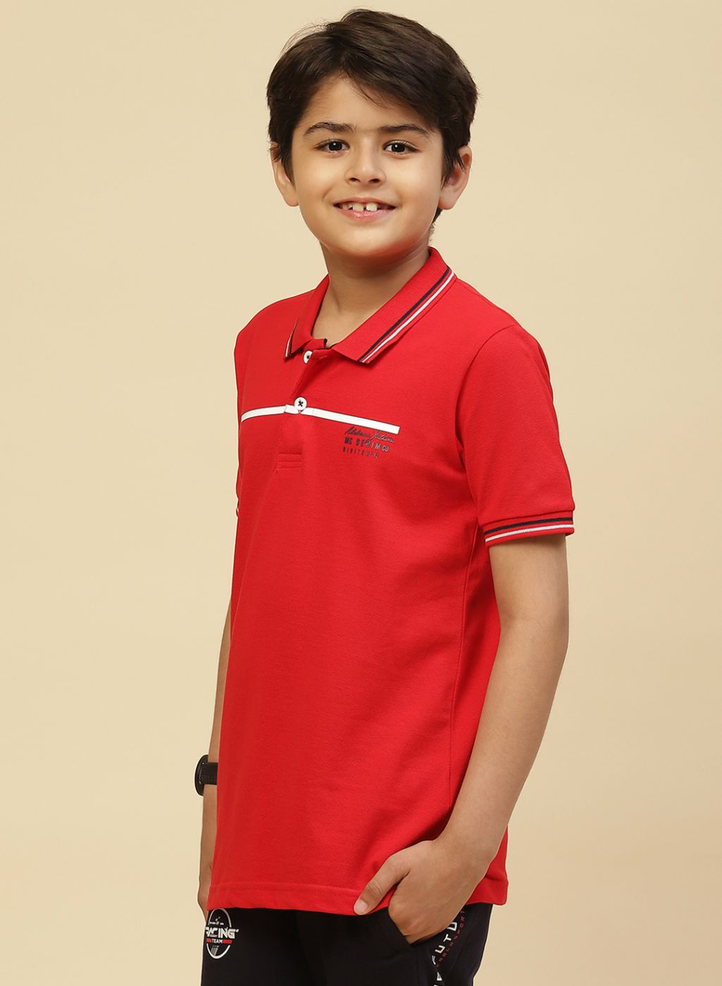 Boys Red Printed T-Shirt