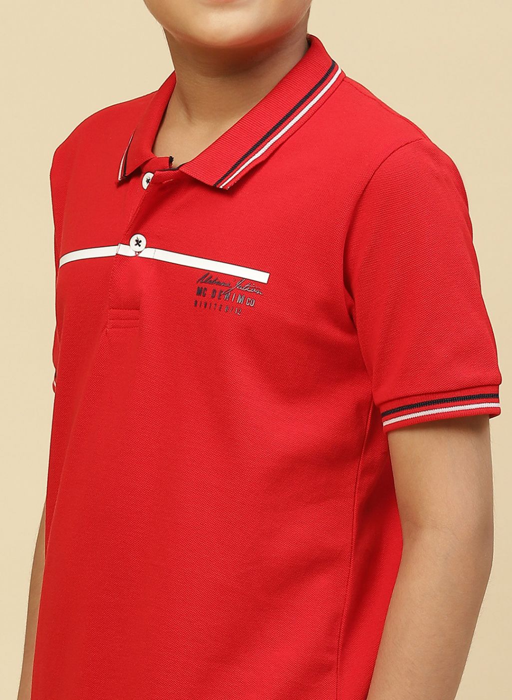 Boys Red Printed T-Shirt