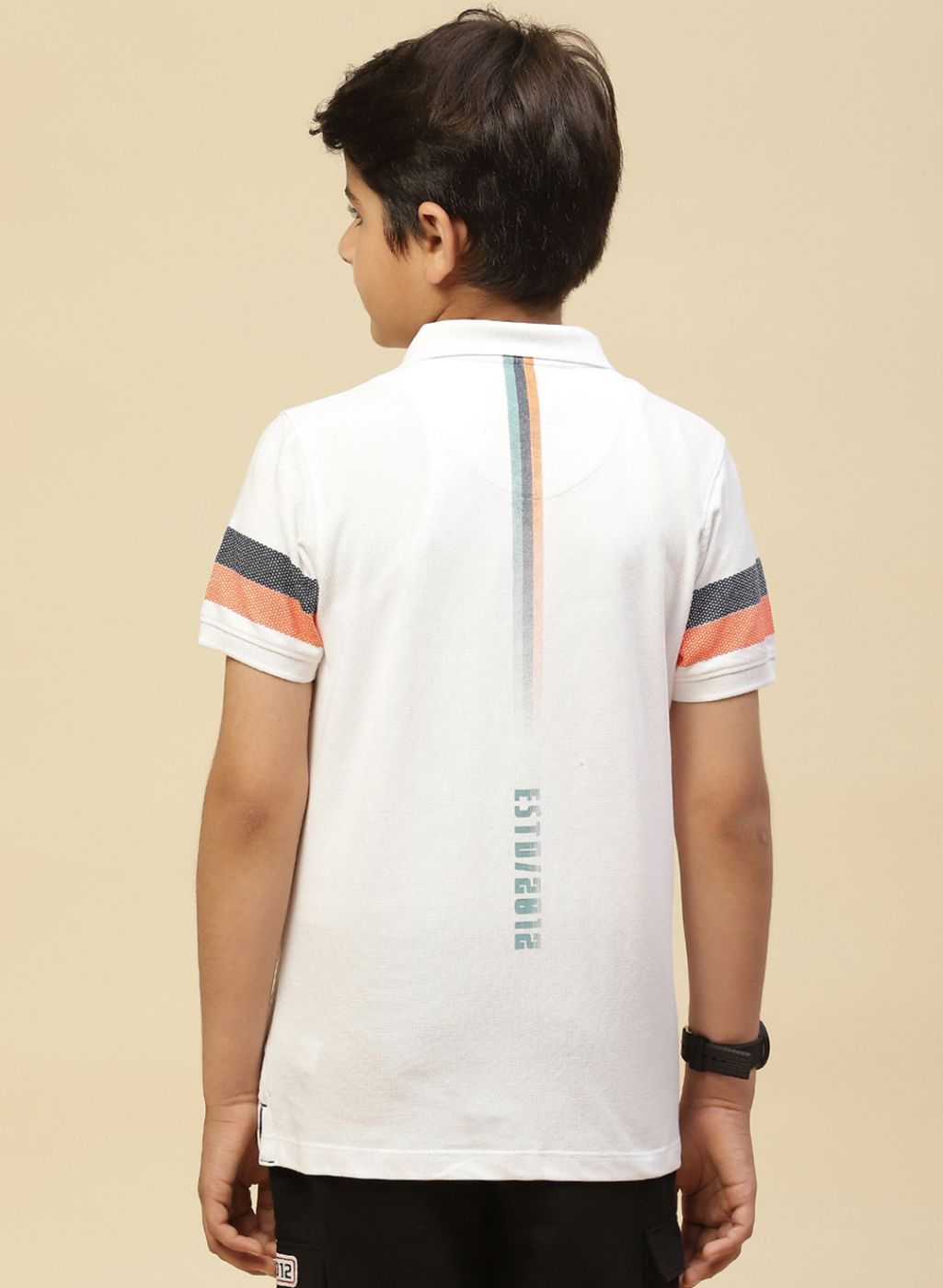 Boys White Printed T-Shirt