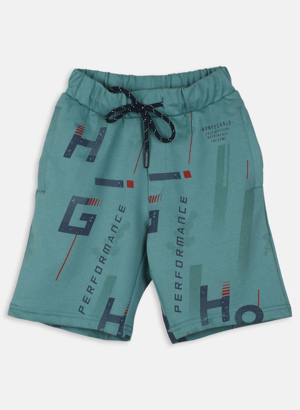 Boys Green Printed Bermuda