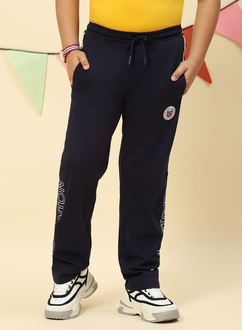 Boys NAvy Blue Regular Fit Lower