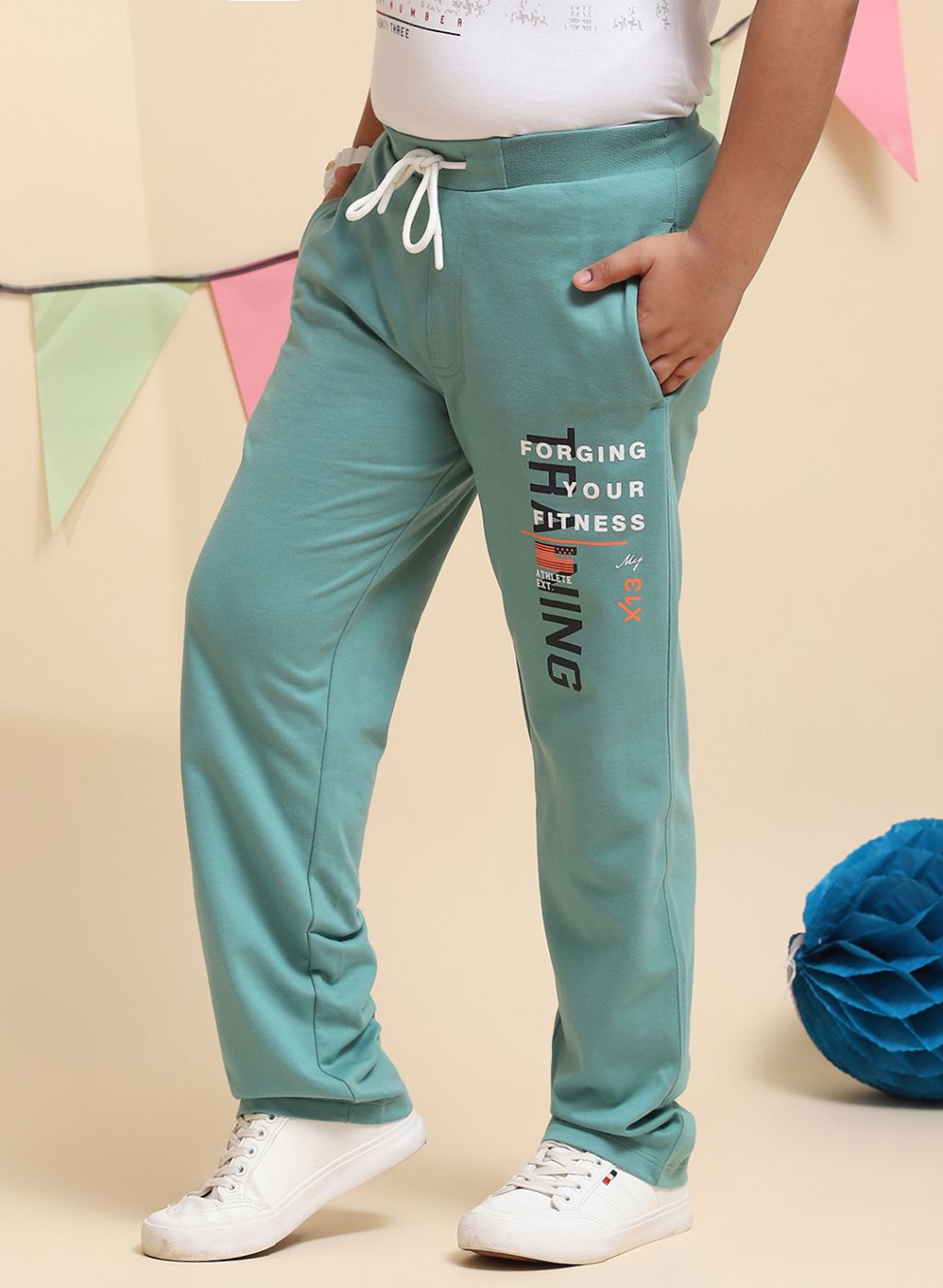 Boys Green Regular Fit Lower