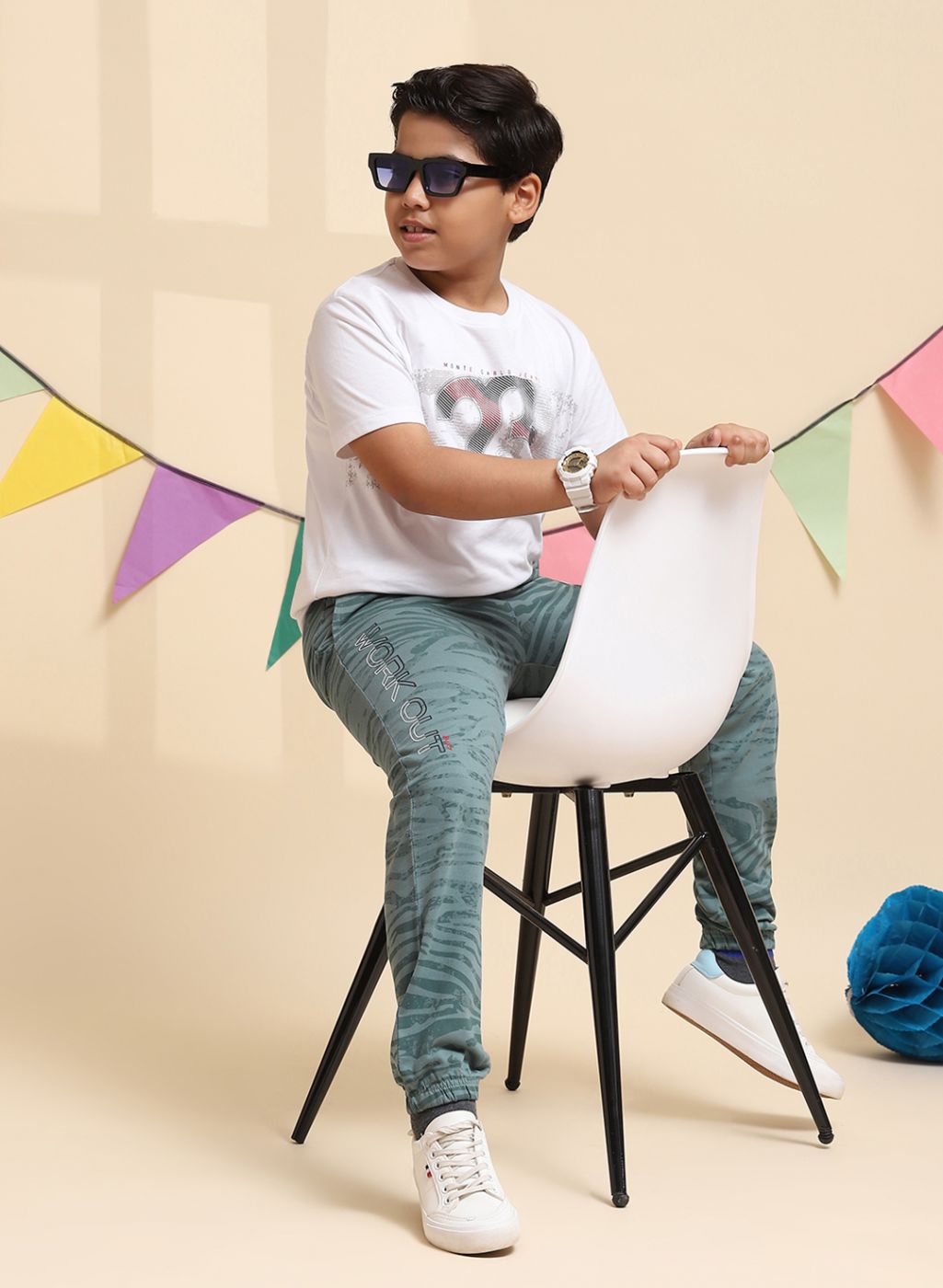 Boys Green Regular Fit Lower