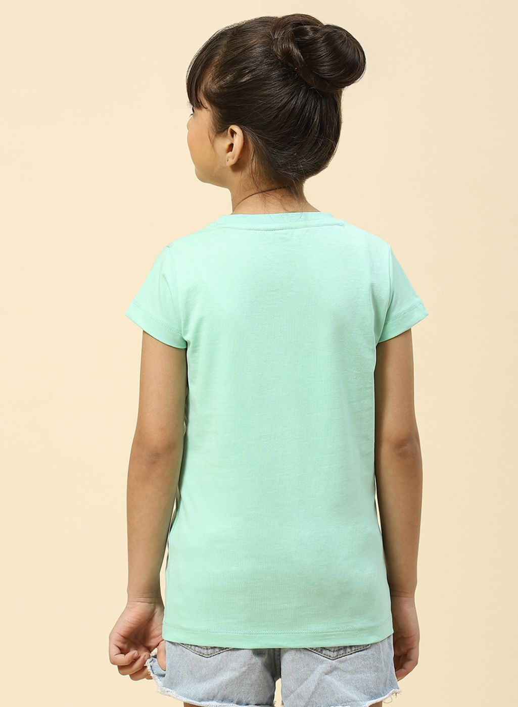 Girls Green Printed Top