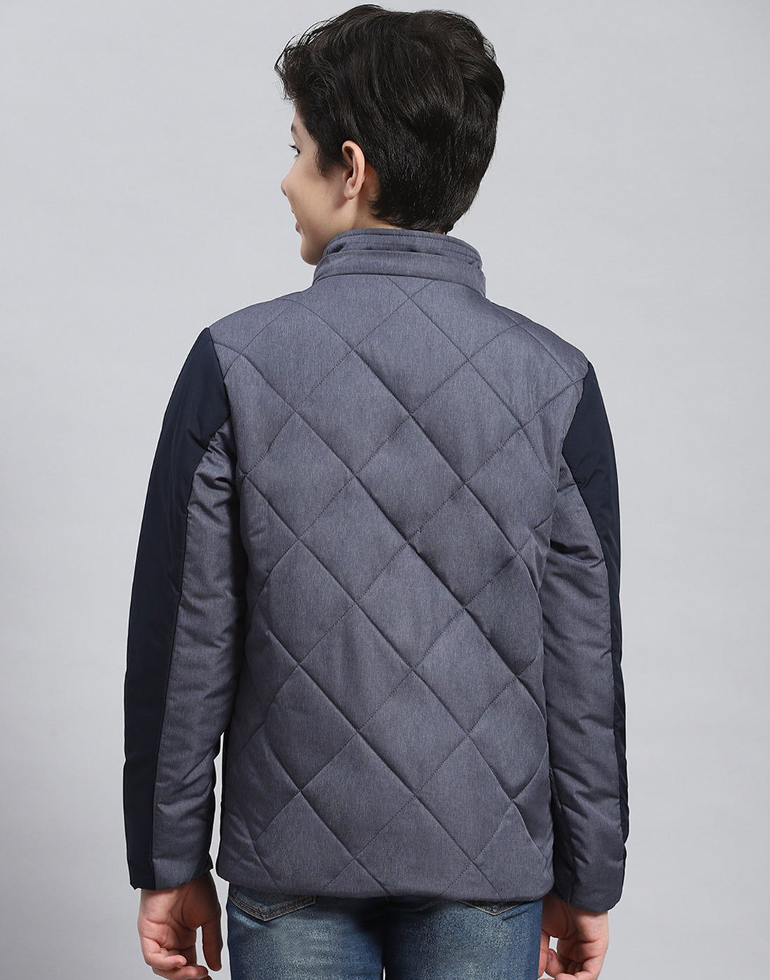 Boys Navy Blue Solid Hooded Full Sleeve Boys Jacket