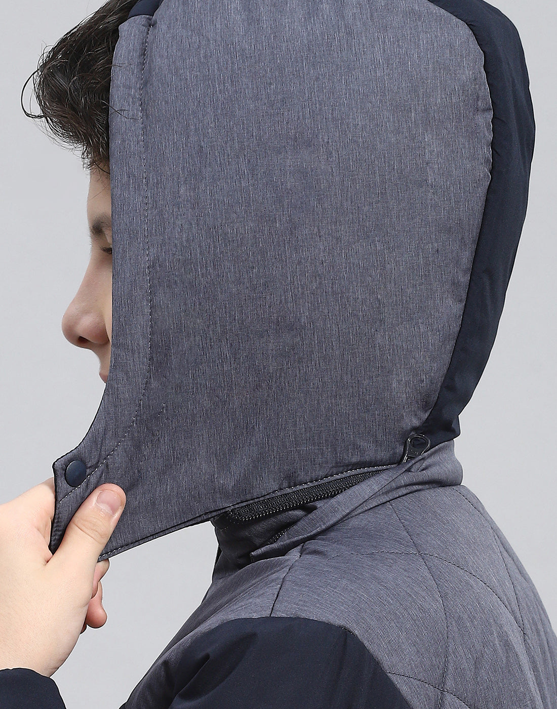 Boys Navy Blue Solid Hooded Full Sleeve Boys Jacket