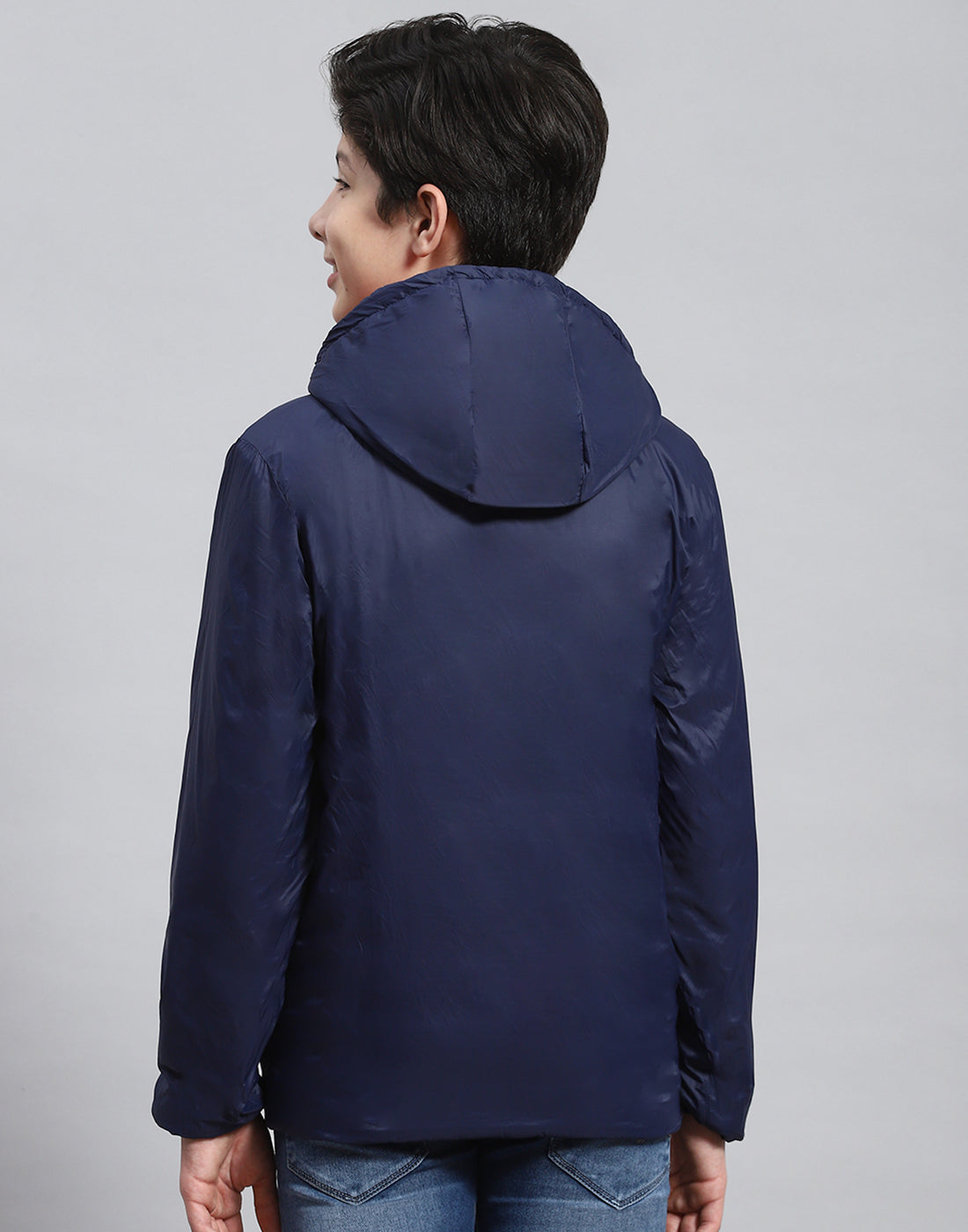 Boys Orange Solid Collar Full Sleeve Boys Jacket