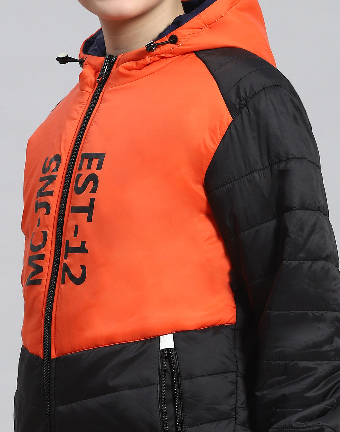 Boys Orange Solid Collar Full Sleeve Boys Jacket