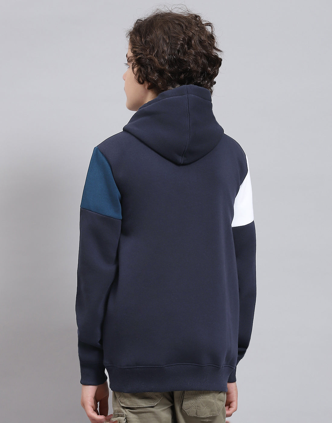 Boys Navy Blue Printed Round Neck Full Sleeve Sweatshirt