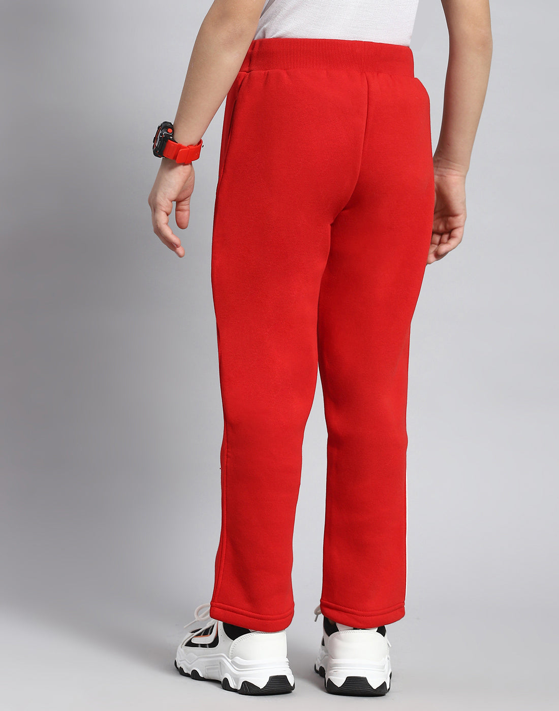 Boys Red Solid Regular Fit Lower