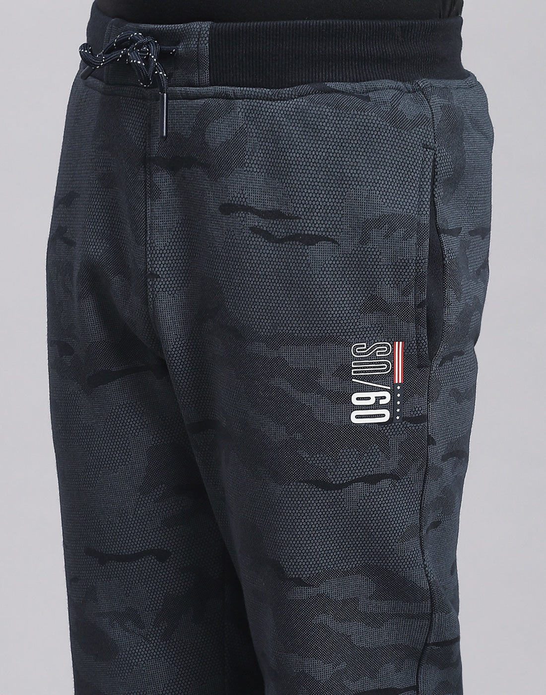 Boys Navy Blue Printed Regular Fit Lower