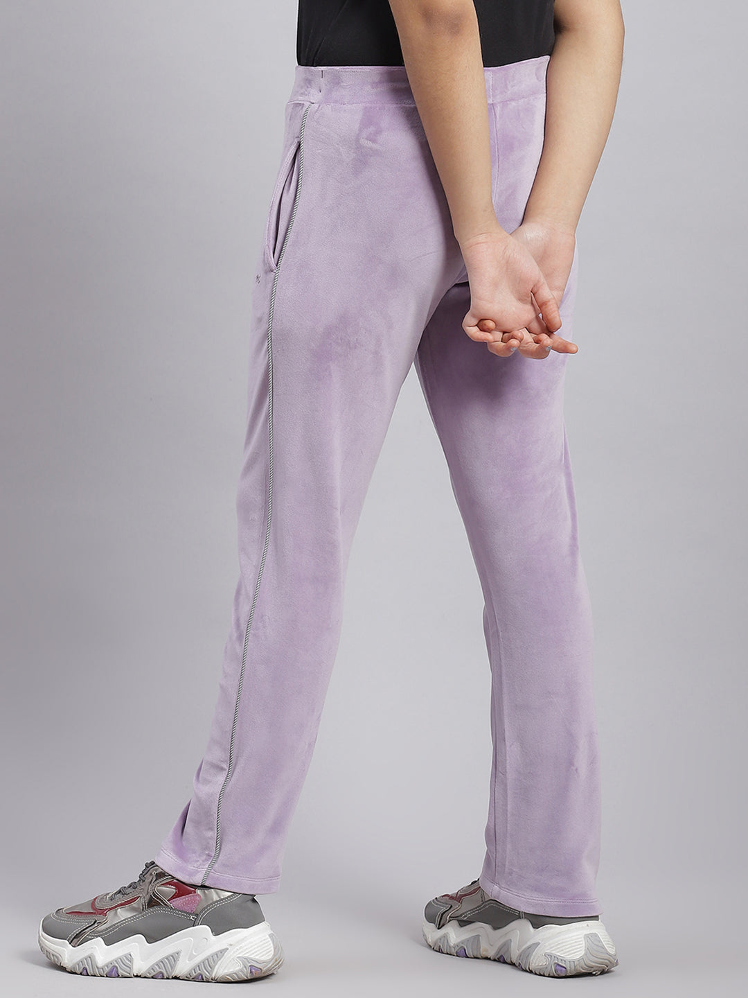 Girls Purple Solid Regular Fit Lowers