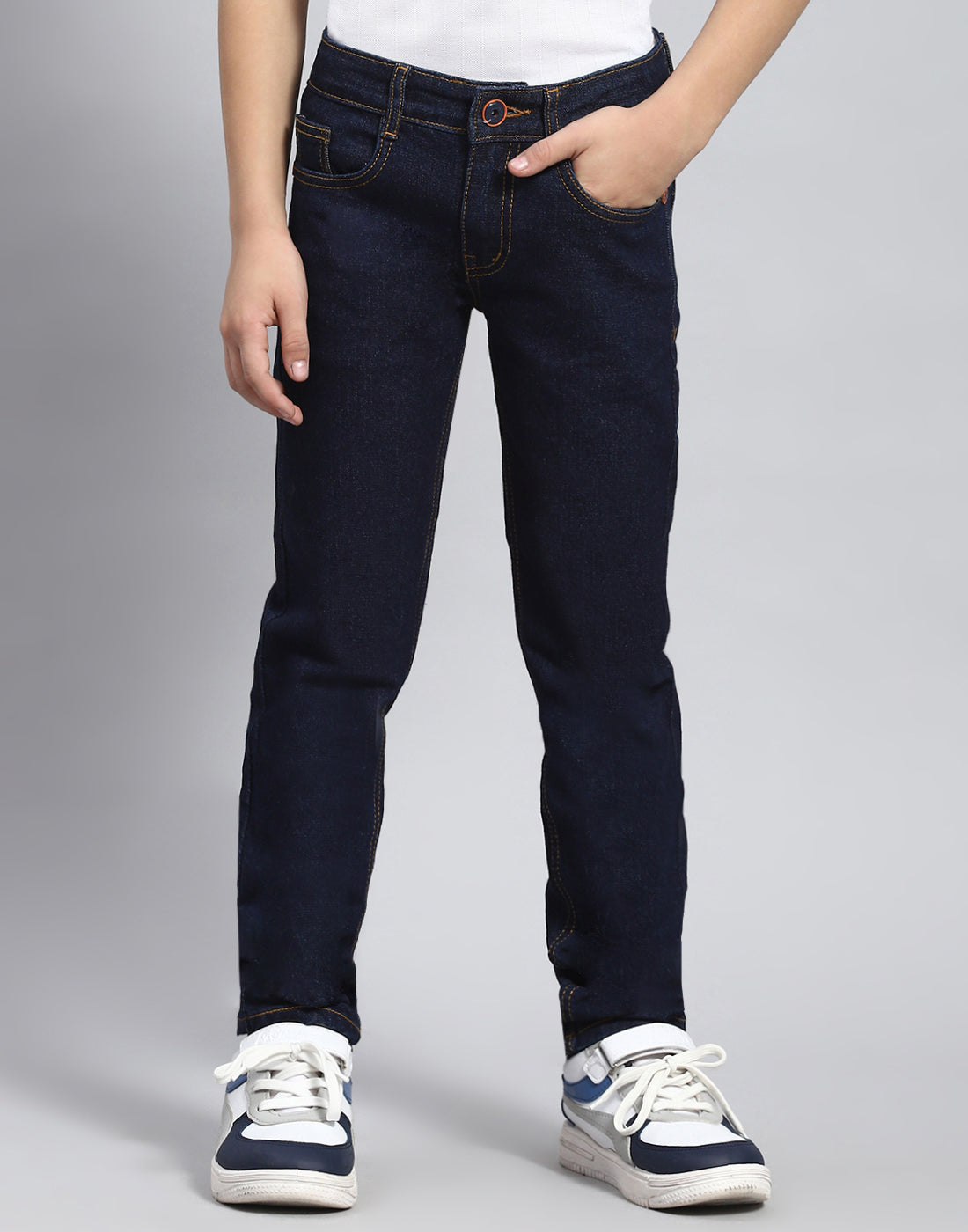 Boys Blue Light Wash Slim Fit Denim