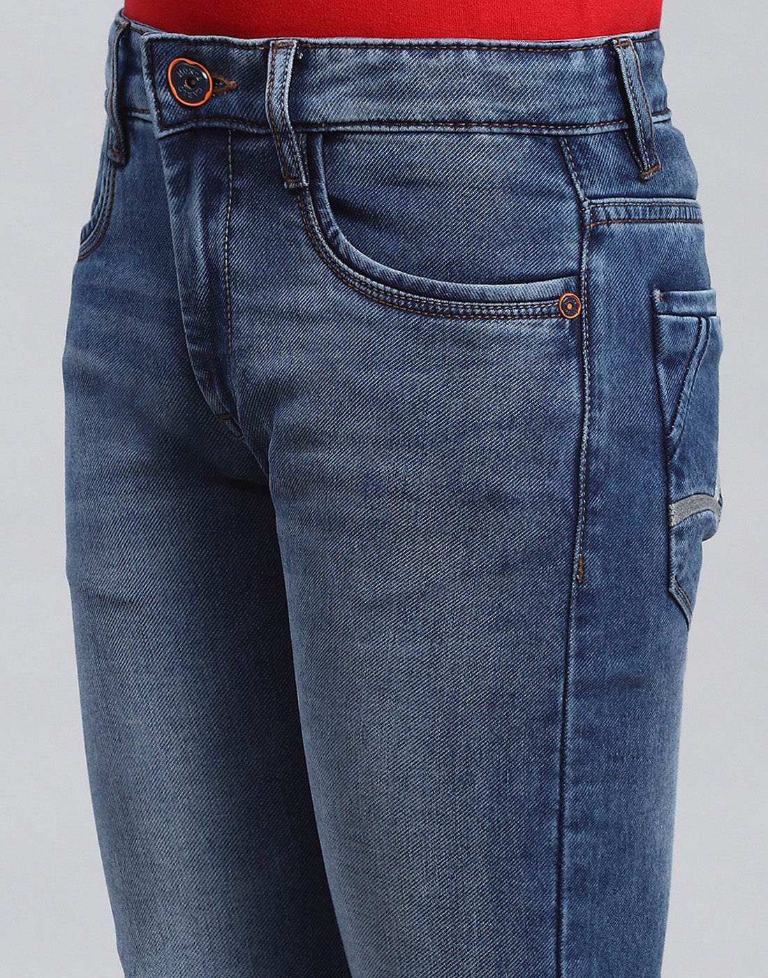 Boys Blue Light Wash Slim Fit Denim