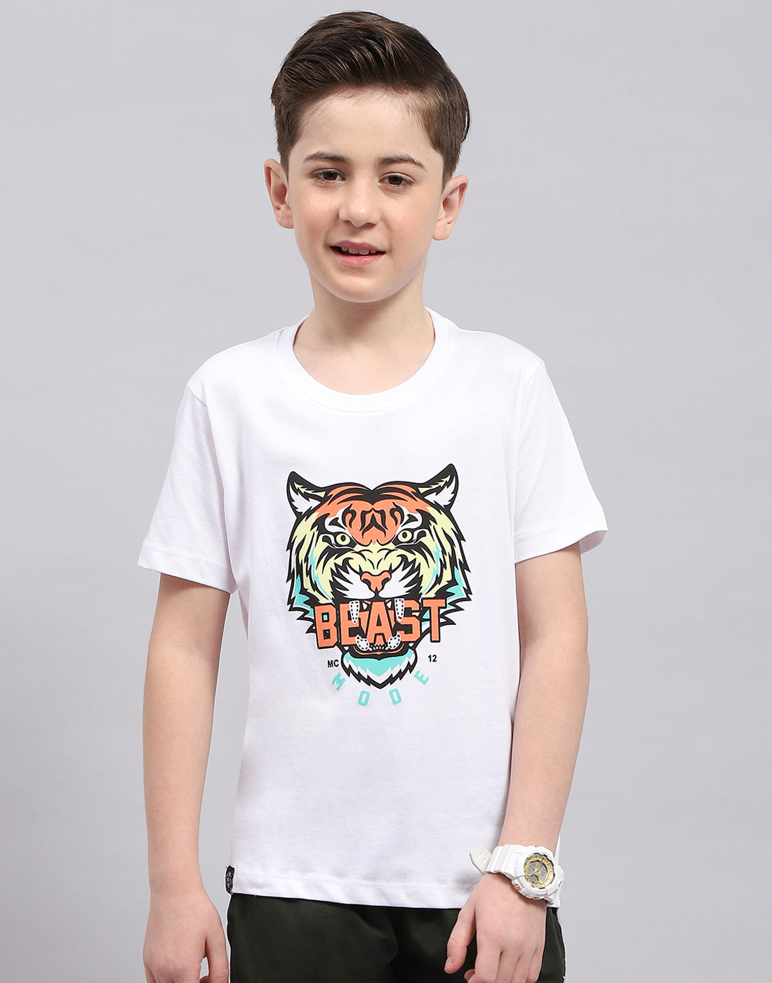 Boys Red & White Printed Round Neck Half Sleeve T-Shirt (Pack of 2)