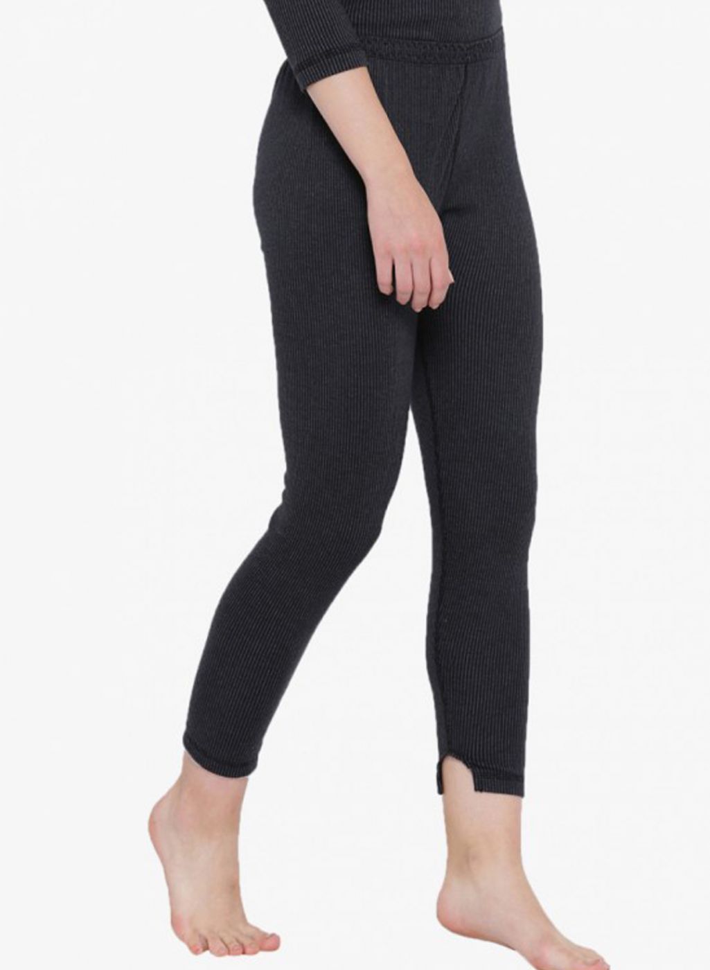 Women Black Solid Thermal Lower
