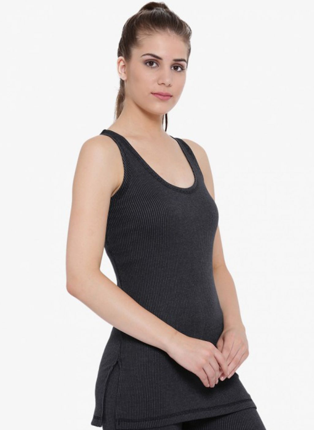 Women Black Solid Thermal Vest