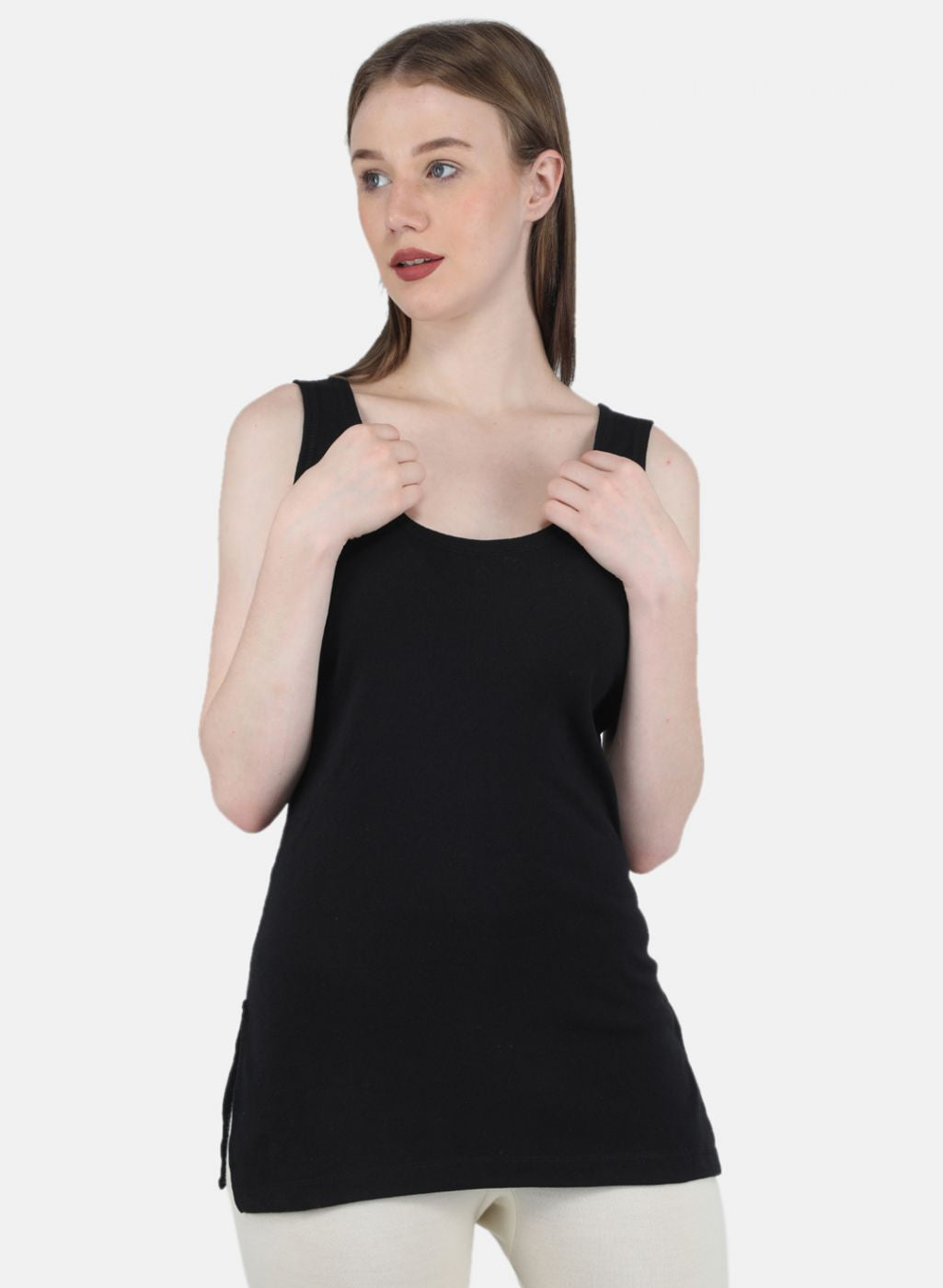 Women Black Solid Thermal Vest