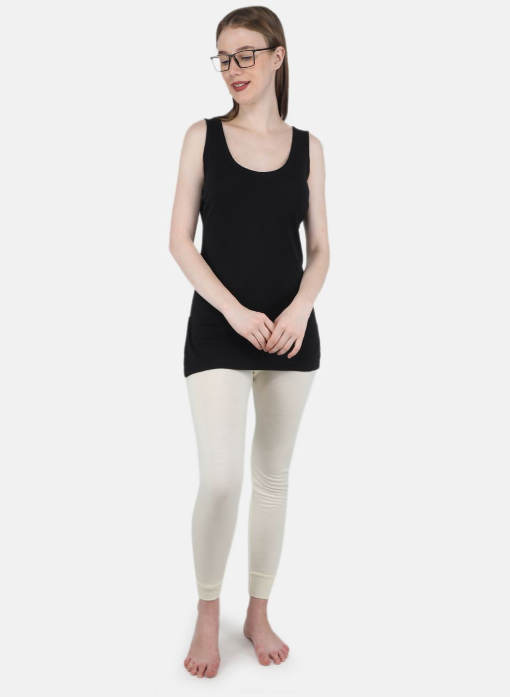 Women Black Solid Thermal Vest