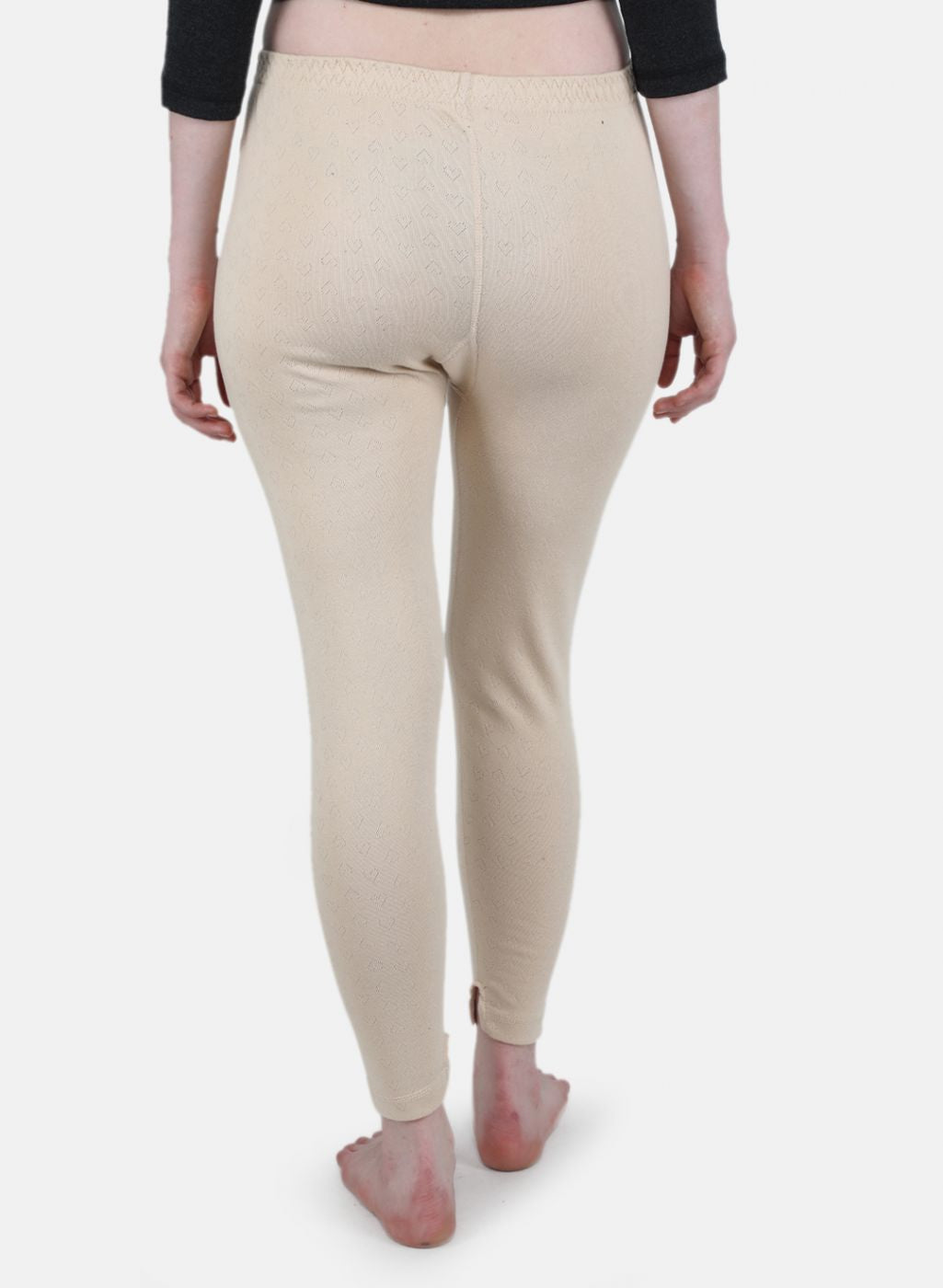 Women Beige Solid Thermal Lower