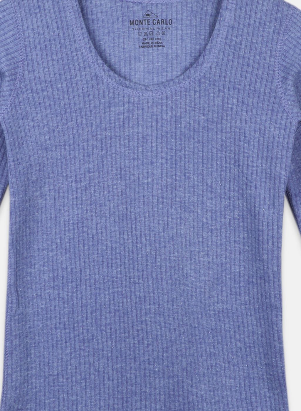 Boys Blue Solid Thermal Vest