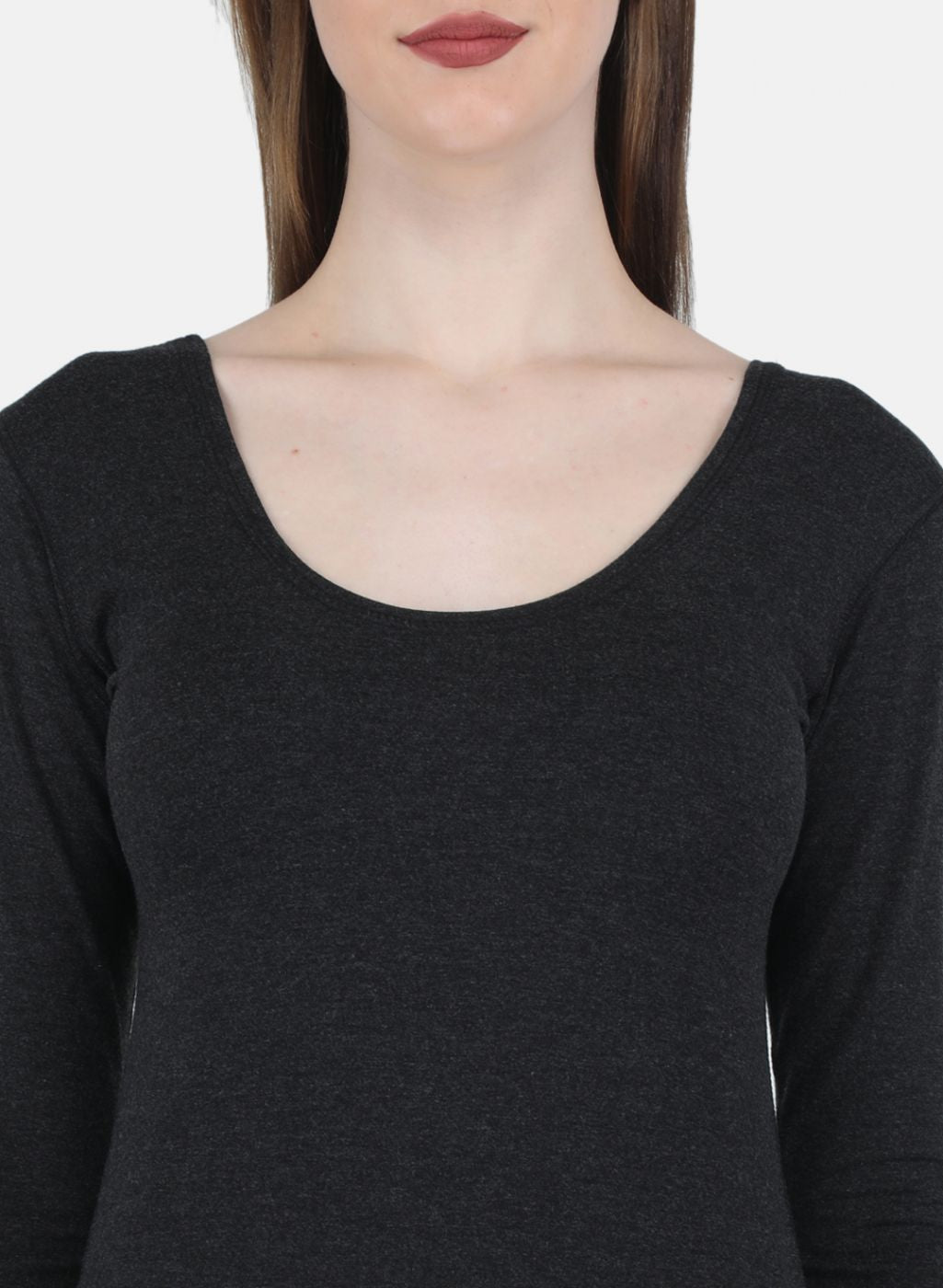 Women Dark Grey Solid Thermal Vest