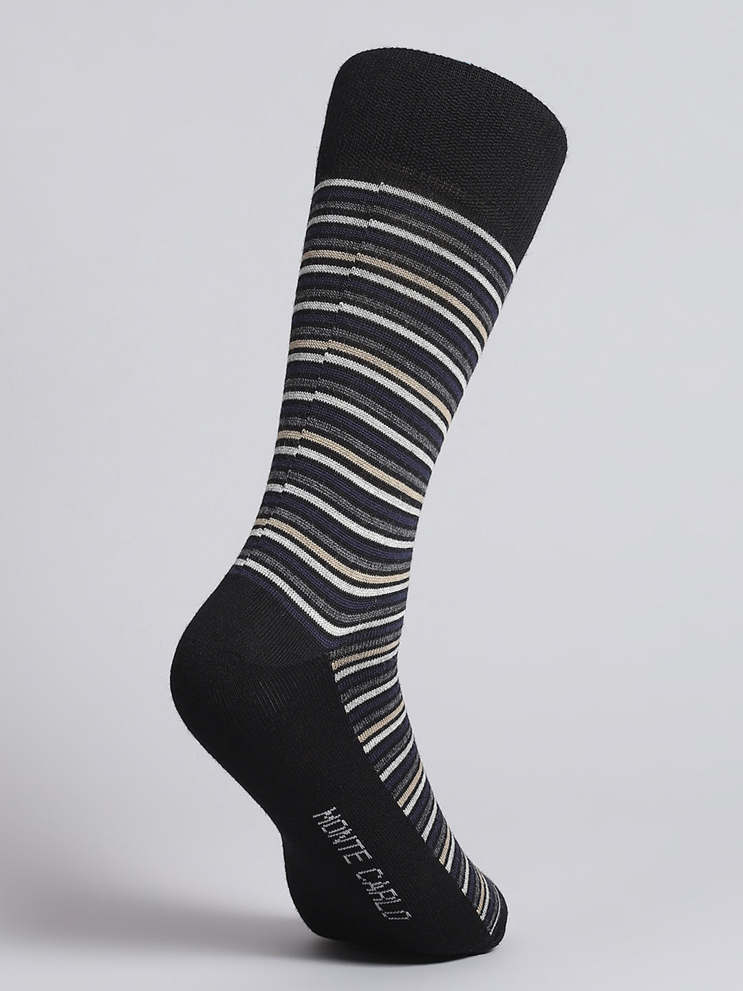 Men Pure Wool Stripe Mid Calf Length Socks (1 Pair)