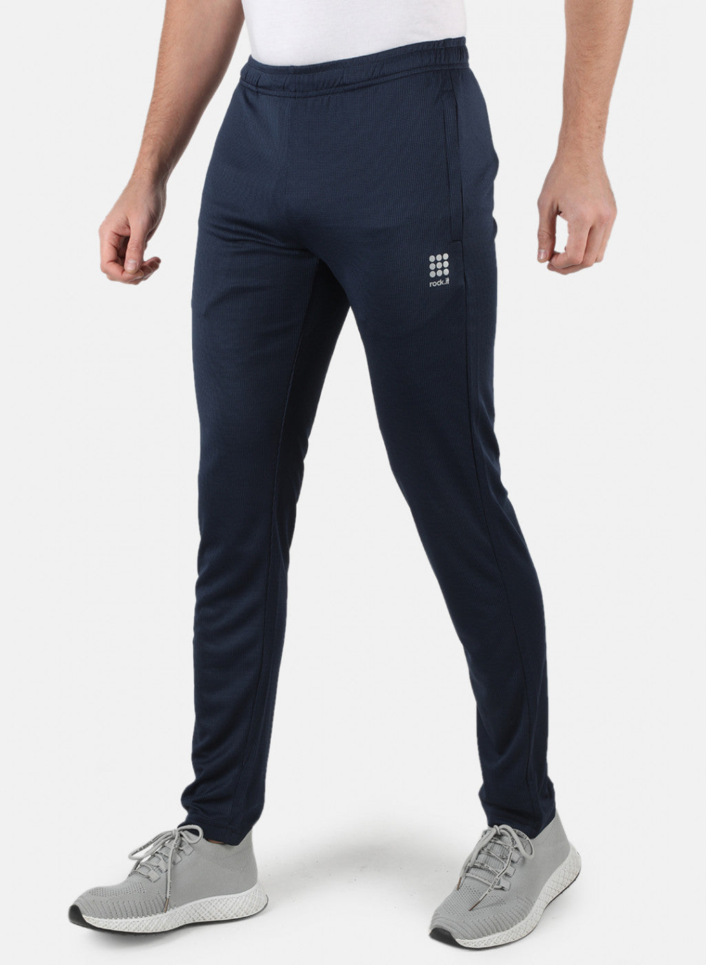 Rock.it Men Navy Blue Self Design Lower