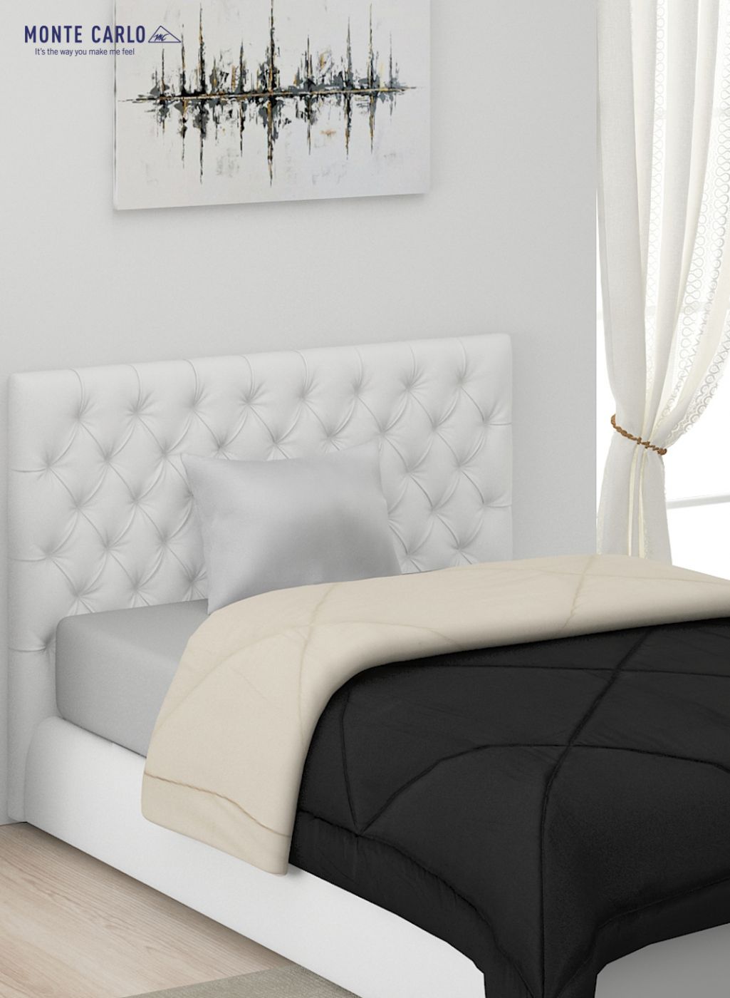 Solid Microfibre Single Comforter for Mild Winter