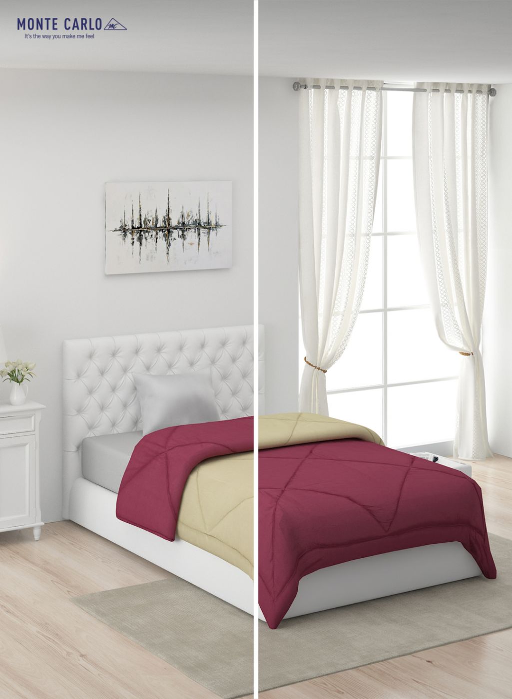 Solid Microfibre Single Comforter for Mild Winter