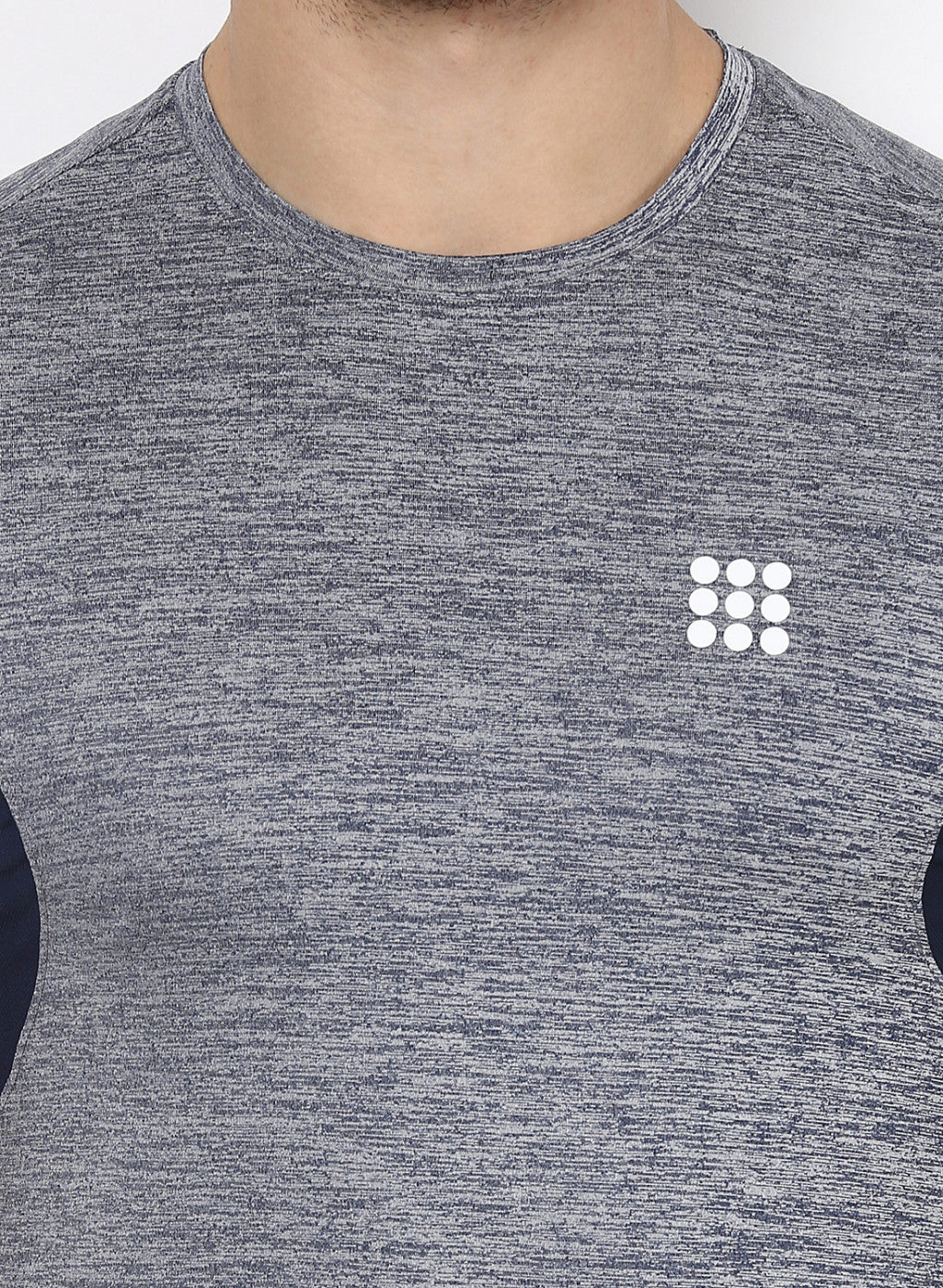 Rock.it Grey Milange Round Neck Smart Fit T-Shirt