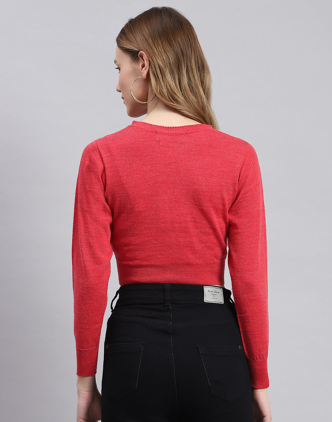 Women Pink Solid V Neck Full Sleeve Blouse