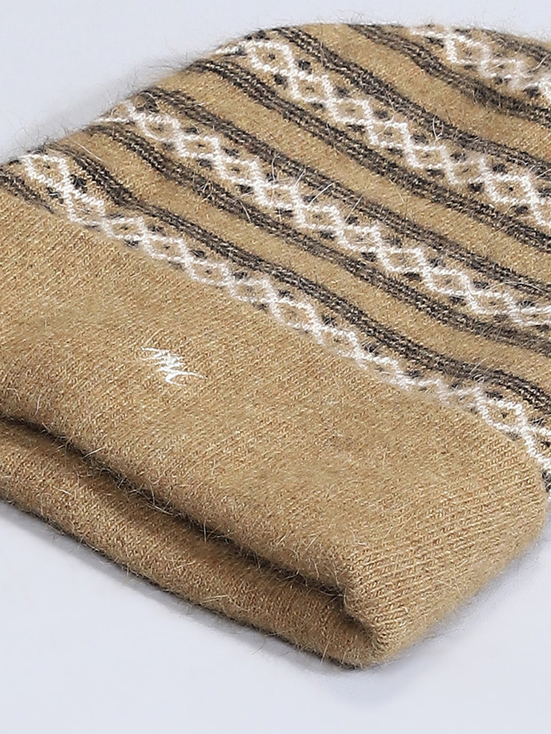 Men Khaki Self Design Cap