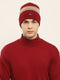 Men Maroon Self Design Cap