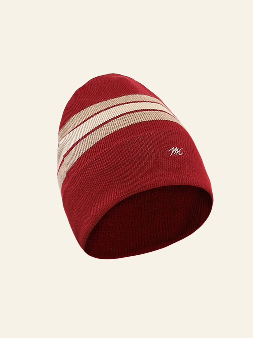 Men Maroon Self Design Cap