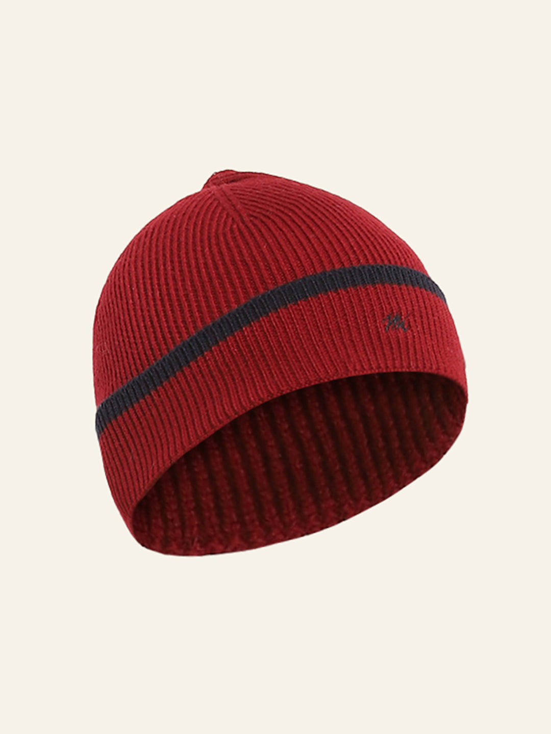 Men Maroon Self Design Cap