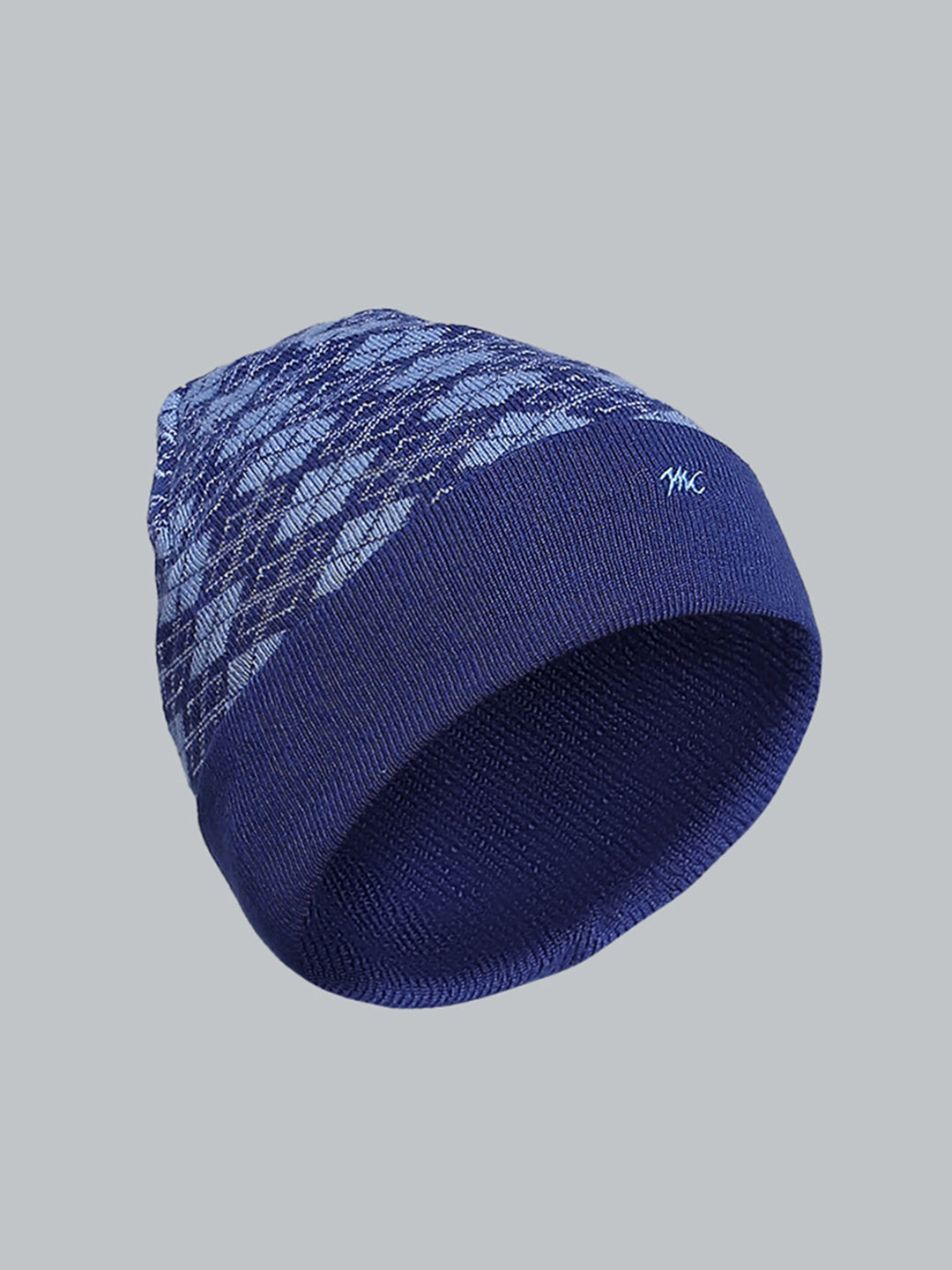 Men Blue Self Design Cap